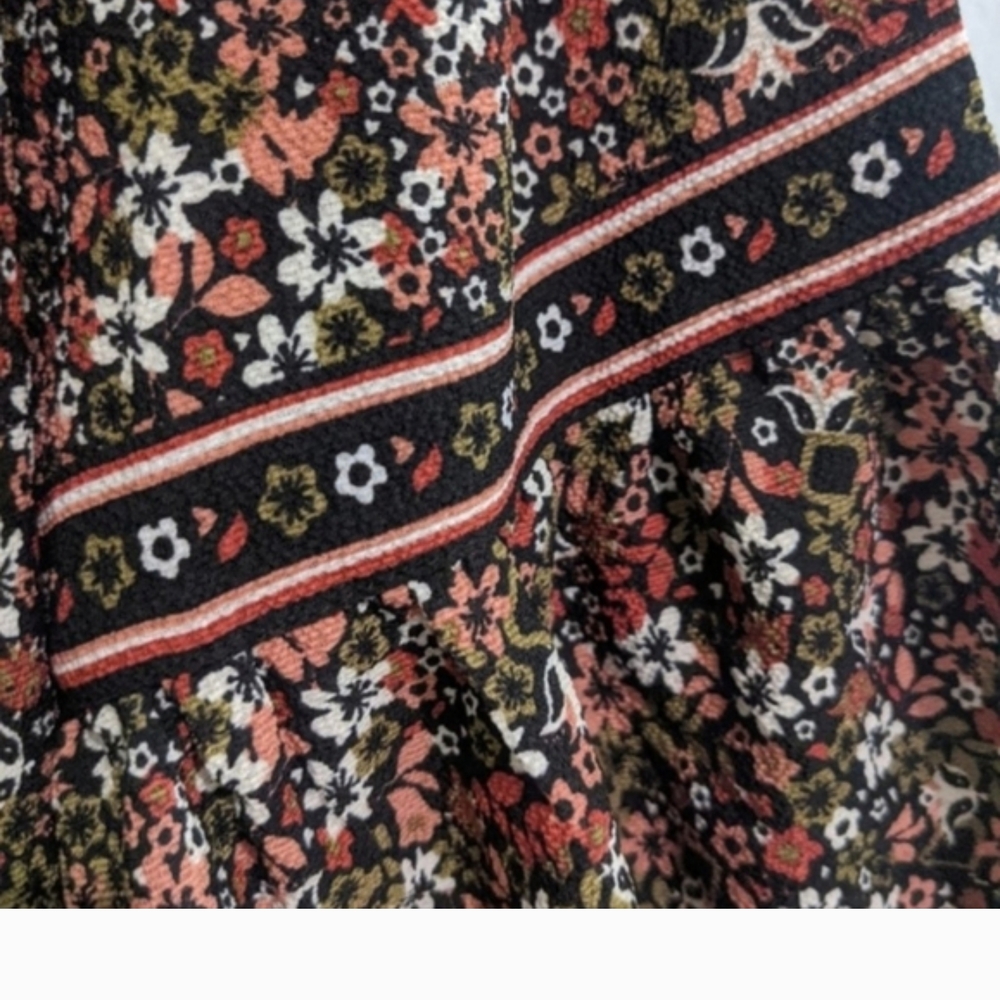Max Studio Boho Floral Print Long Sleeve Top Cottagecore Size S* - Picture 7 of 16